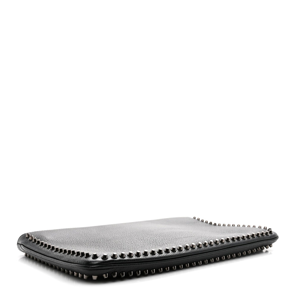 Calfskin Studded Loubiposh Clutch Black
