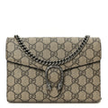 GG Supreme Monogram Mini Dionysus Chain Wallet Beige Taupe