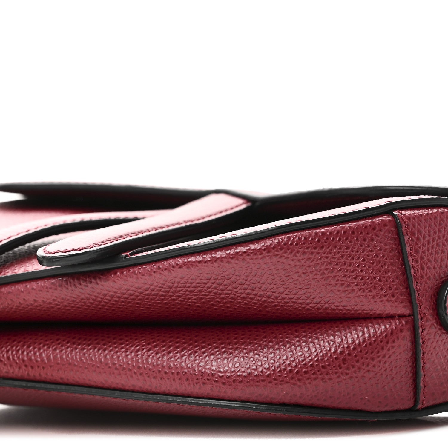 Grained Calfskin Mini Saddle Bag Red
