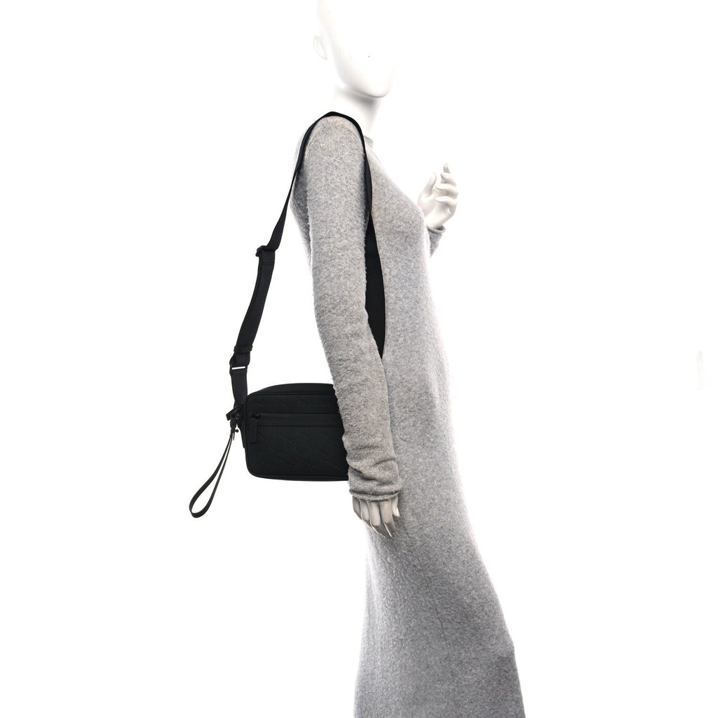 Rubber Effect Monogram GG Crossbody Bag Black