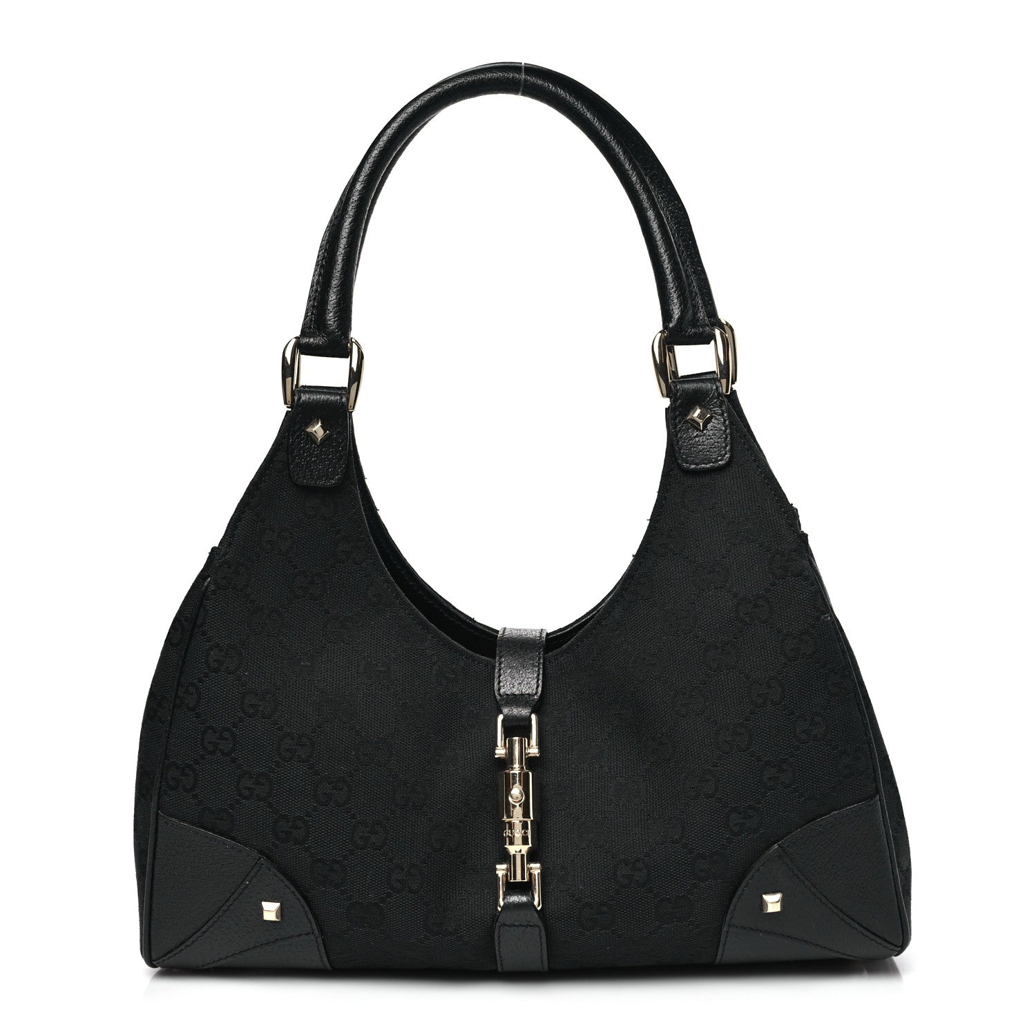 Monogram Calfskin Large Bardot Tote Black