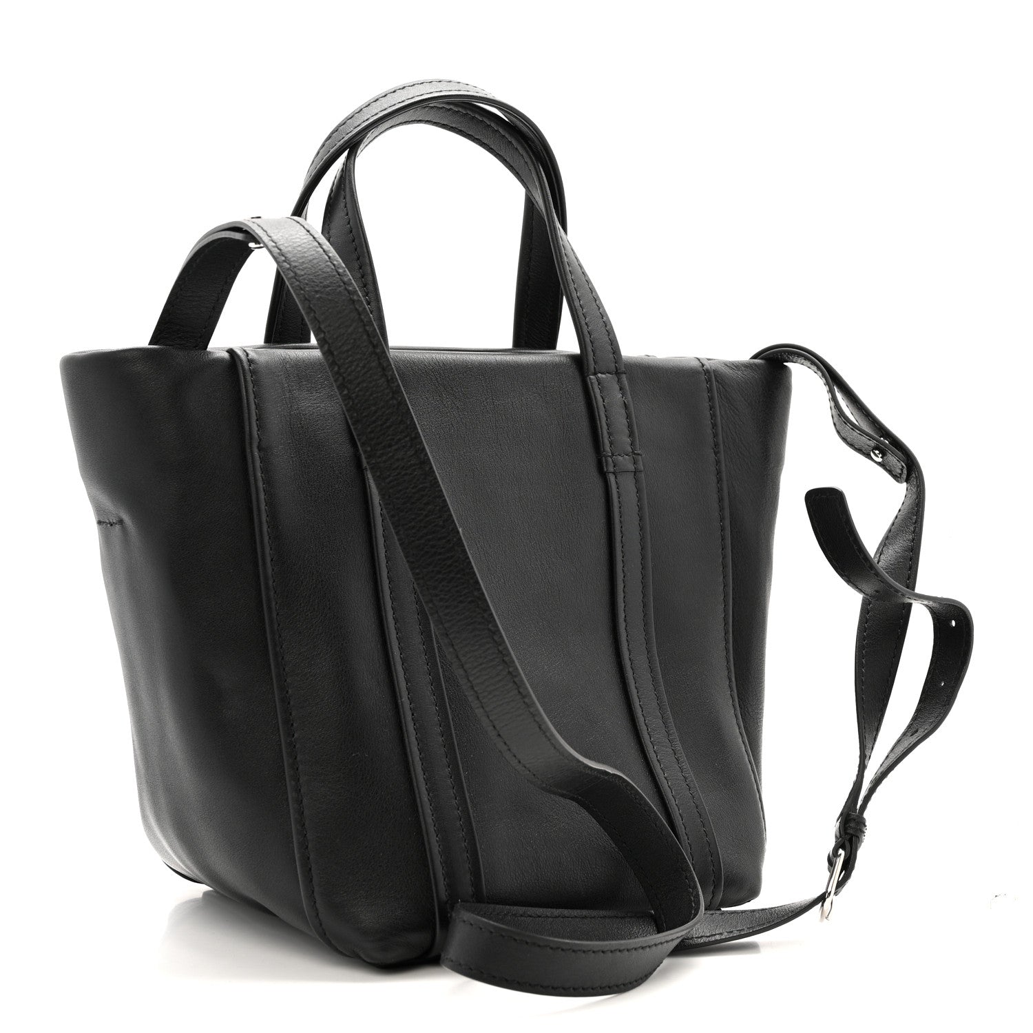 Calfskin XS Laundry Cabas Tote Black