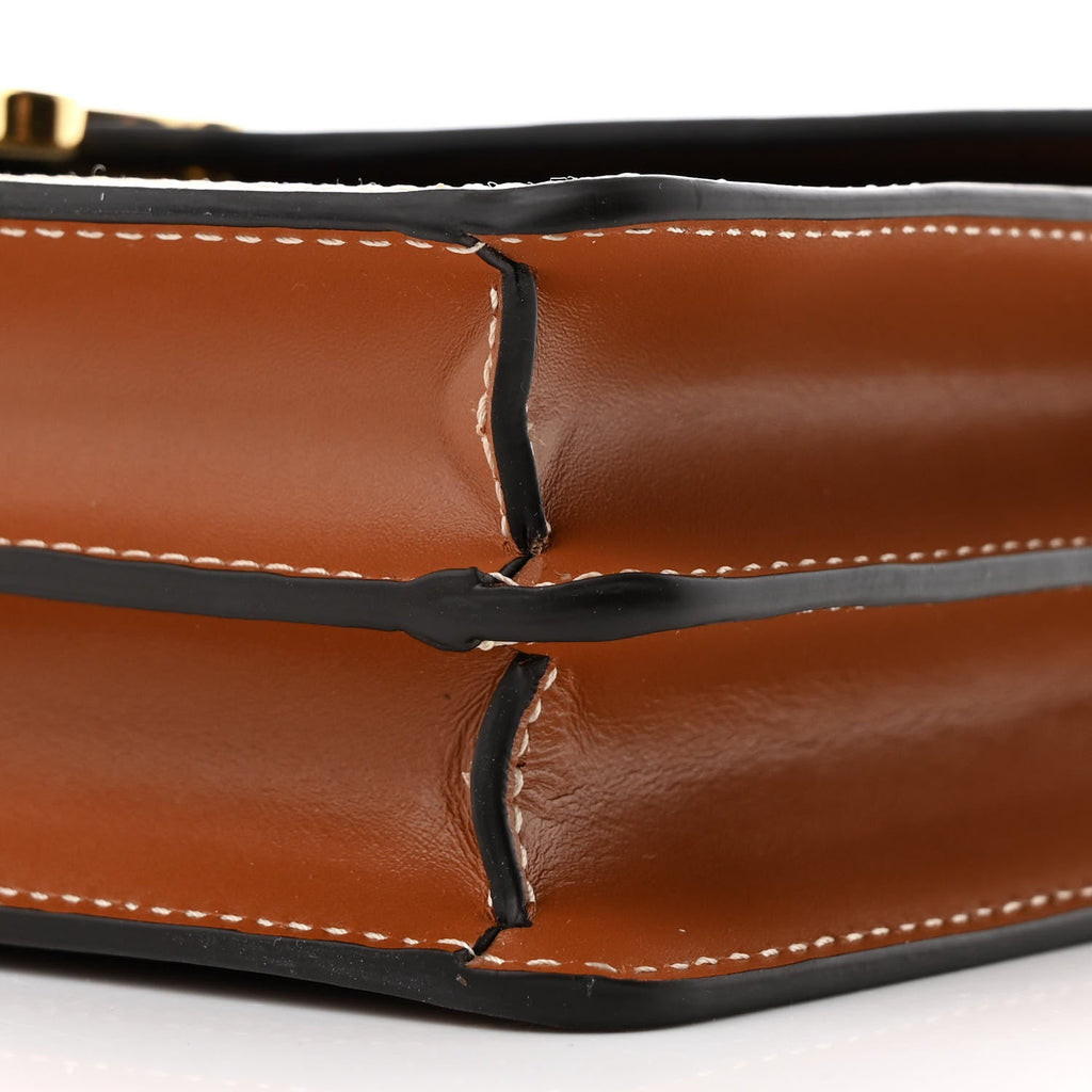 Triomphe Canvas Calfskin Enveloppe Bag Tan