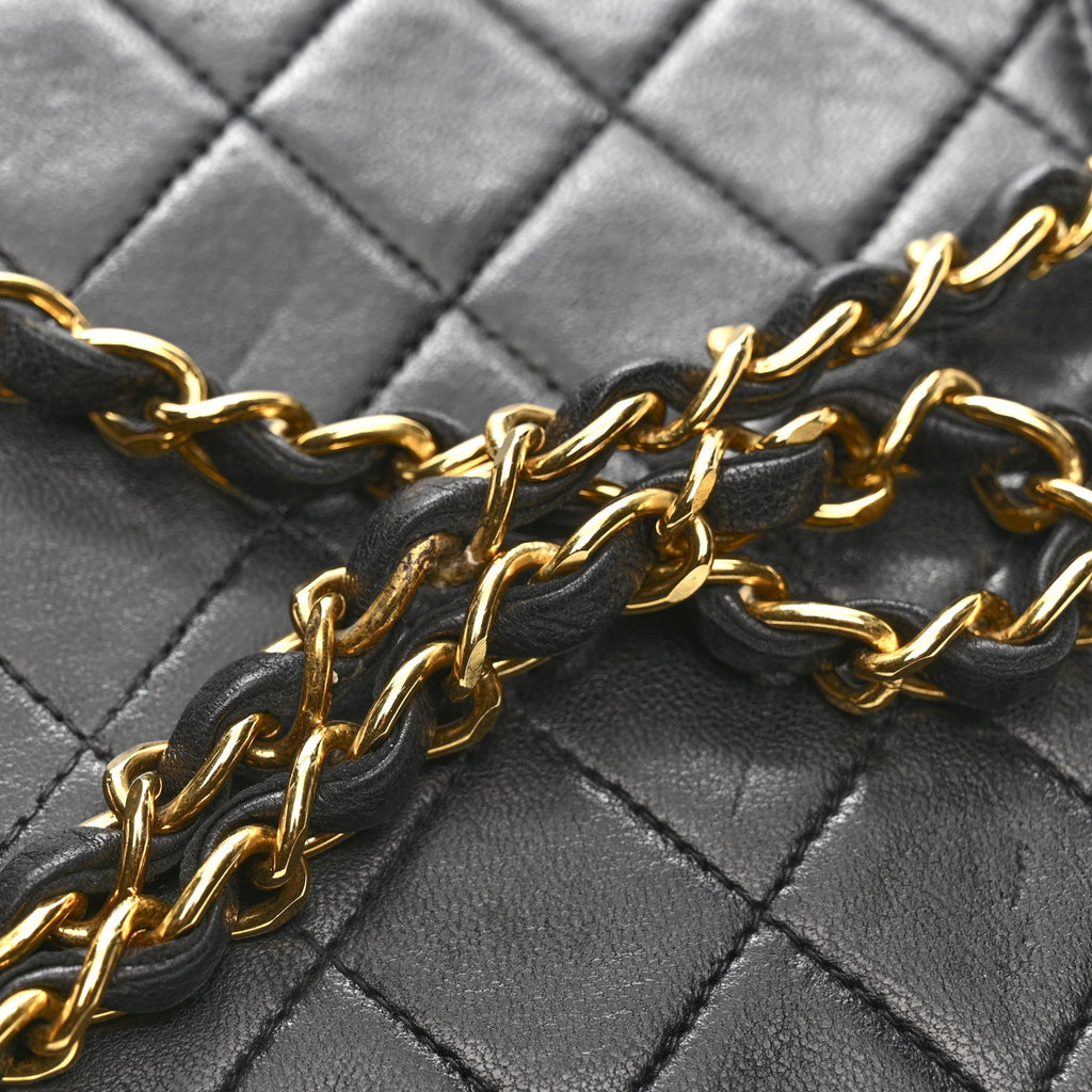 Lambskin Quilted Small Single Flap Bag Black
