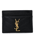Grain De Poudre Matelasse Chevron Monogram Credit  Case Black