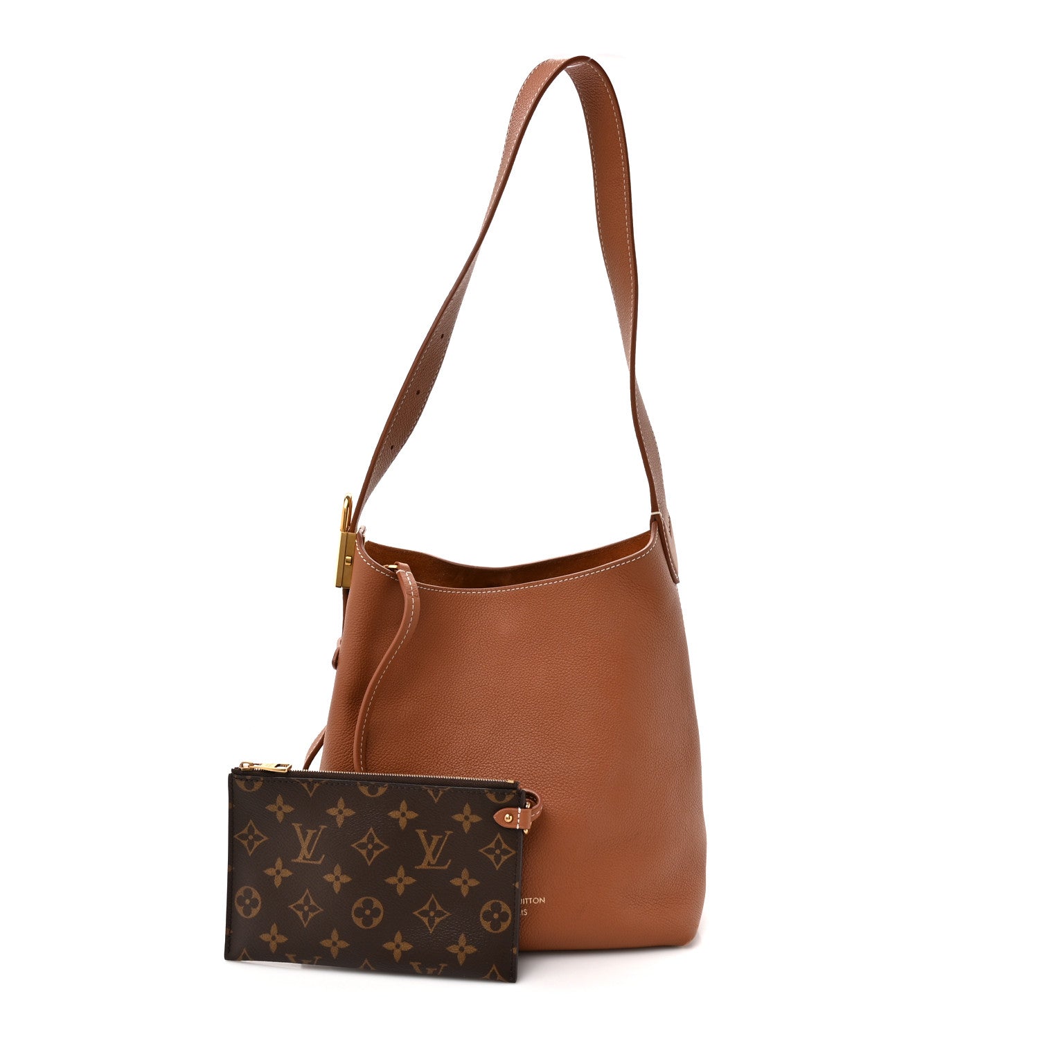 Grained Calfskin Low Key Hobo PM Cognac
