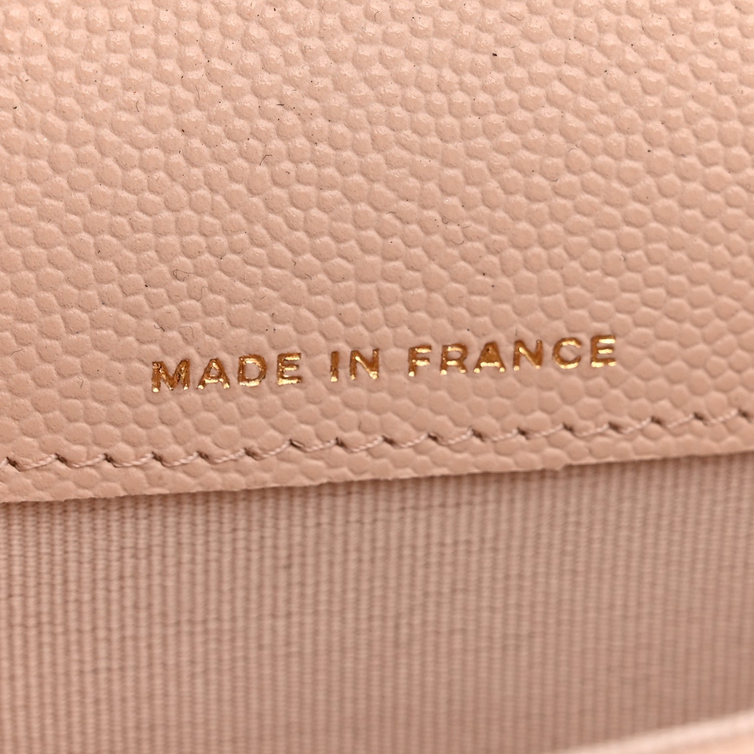 Caviar Quilted Flap  Holder Wallet Light Beige