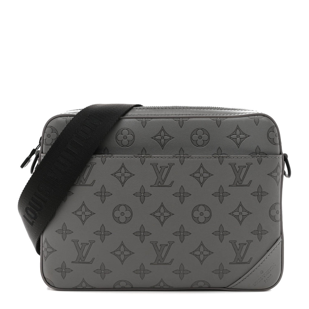 Calfskin Monogram Shadow Trio Messenger Anthracite Gray