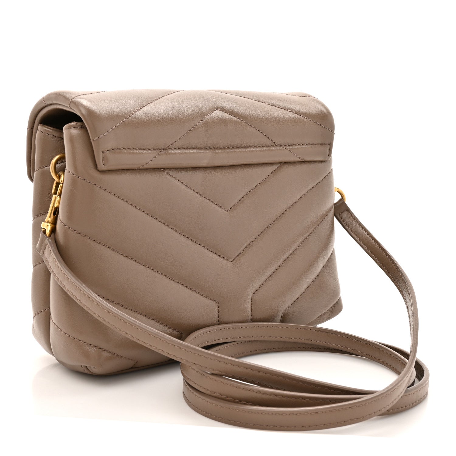 Calfskin Y Quilted Monogram Toy Loulou Crossbody Bag Taupe
