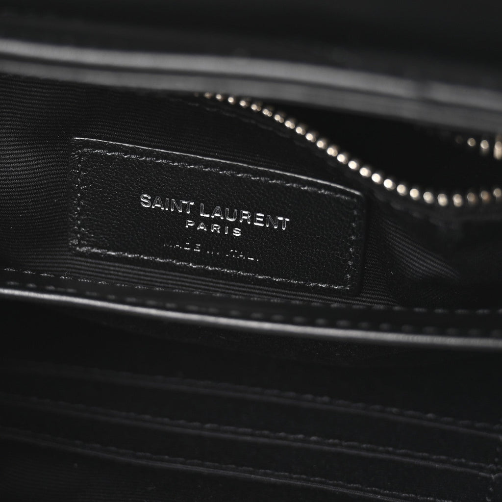 Calfskin Y Quilted Monogram Toy Loulou Crossbody Bag Black