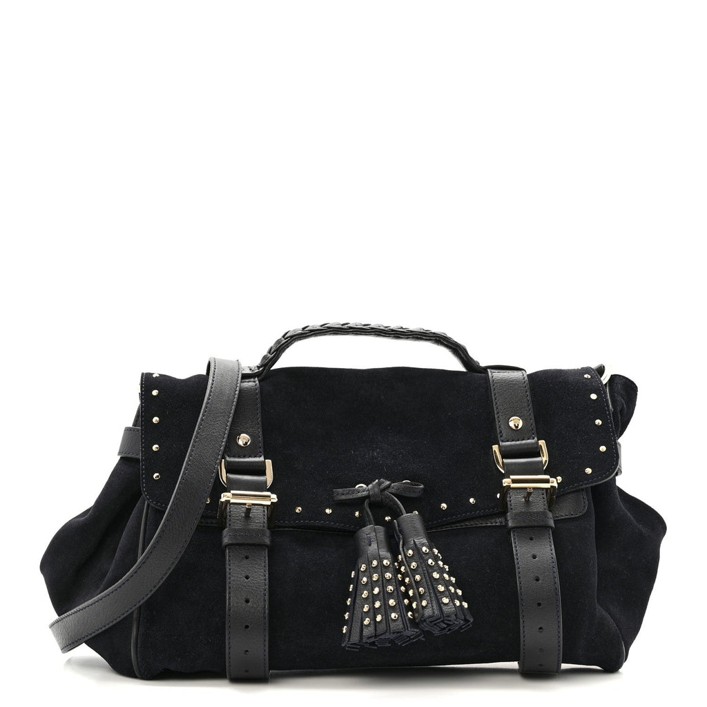 Heavy Suede Alexa Tassel Satchel Ink Blue