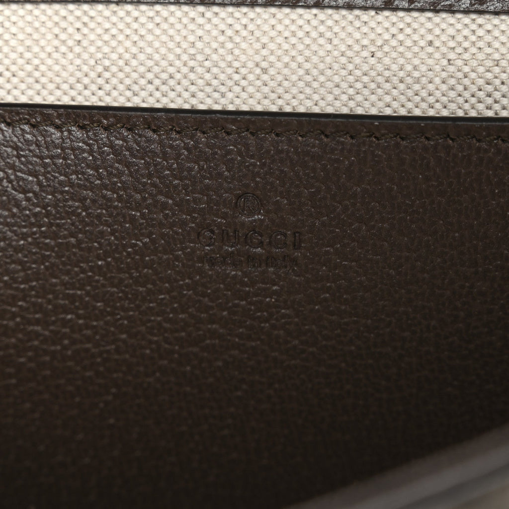 GG Supreme Monogram Textured Dollar Calfskin Web Mini Ophidia Envelope Shoulder Bag Beige Ebony New Acero