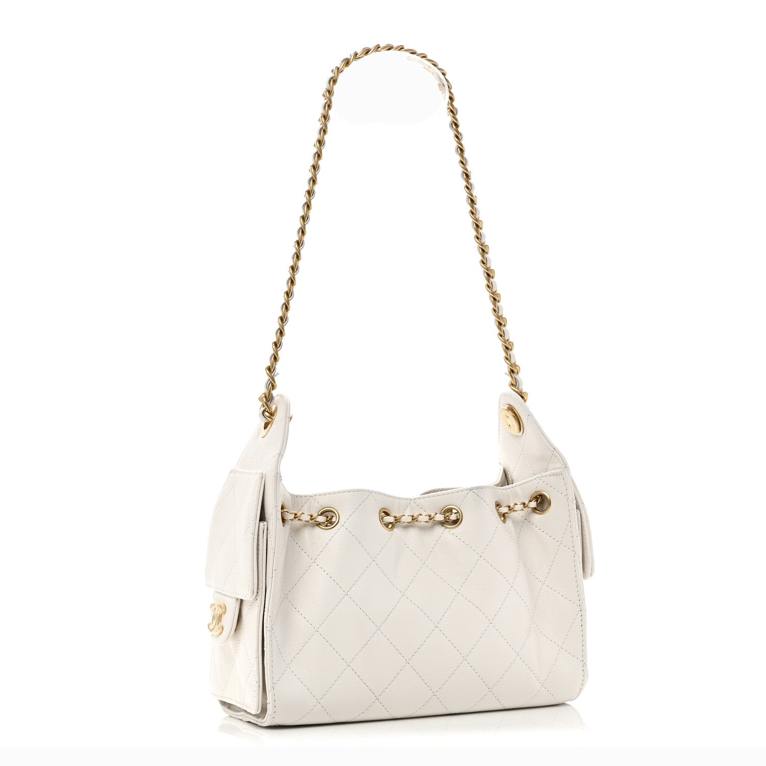 Caviar Quilted Mini Chanel 25 Handbag White