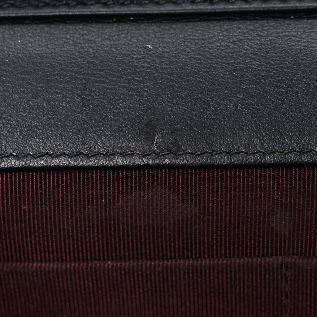 Aged Calfskin Lucky Charms 2.55 Reissue Wallet on Chain WOC Black