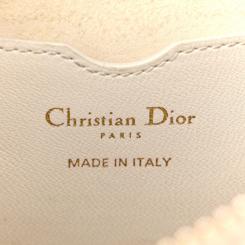 Lambskin Cannage Small Dior Vibe Hobo Bag White