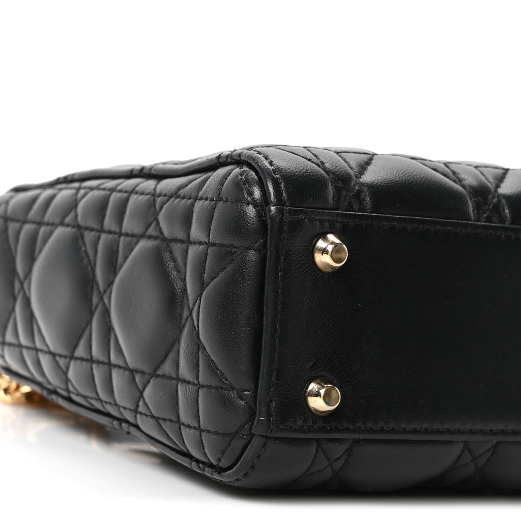 Lambskin Cannage Mini Lady Dior Black