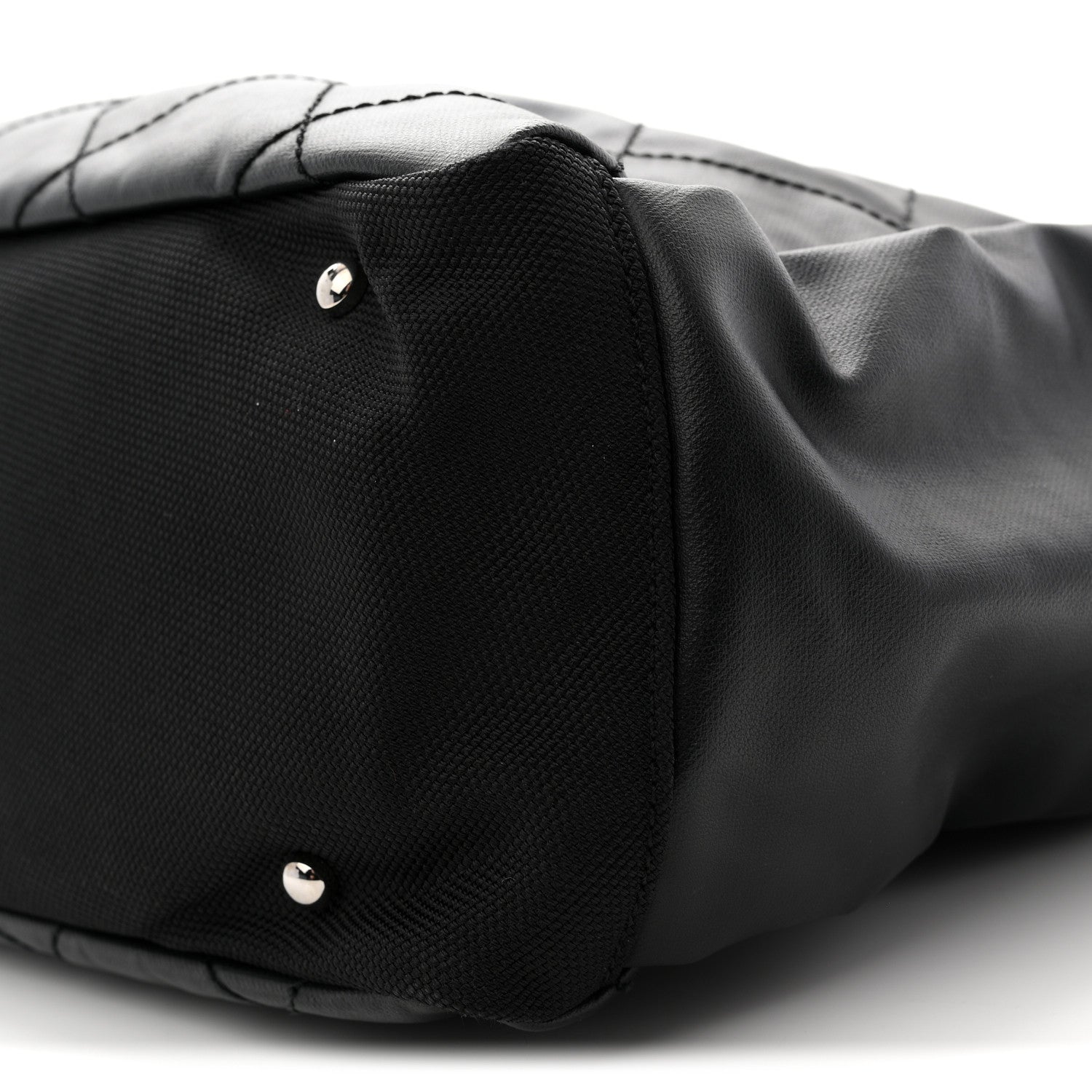Coated Canvas Quilted Large Paris Biarritz Tote Black
