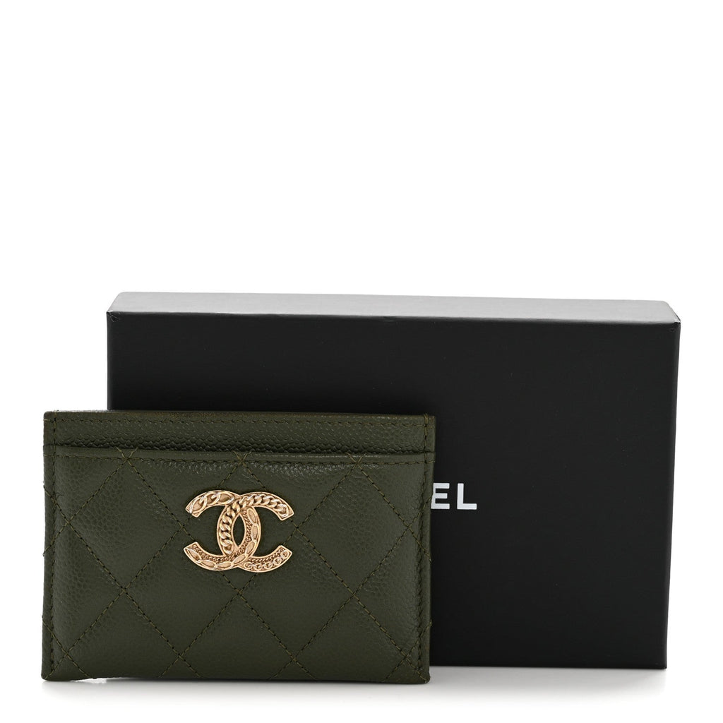 Caviar Quilted Multi Chain  Holder Khaki