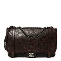 Calfskin Lambskin Studded Paris Dallas Texan Flap Brown Black
