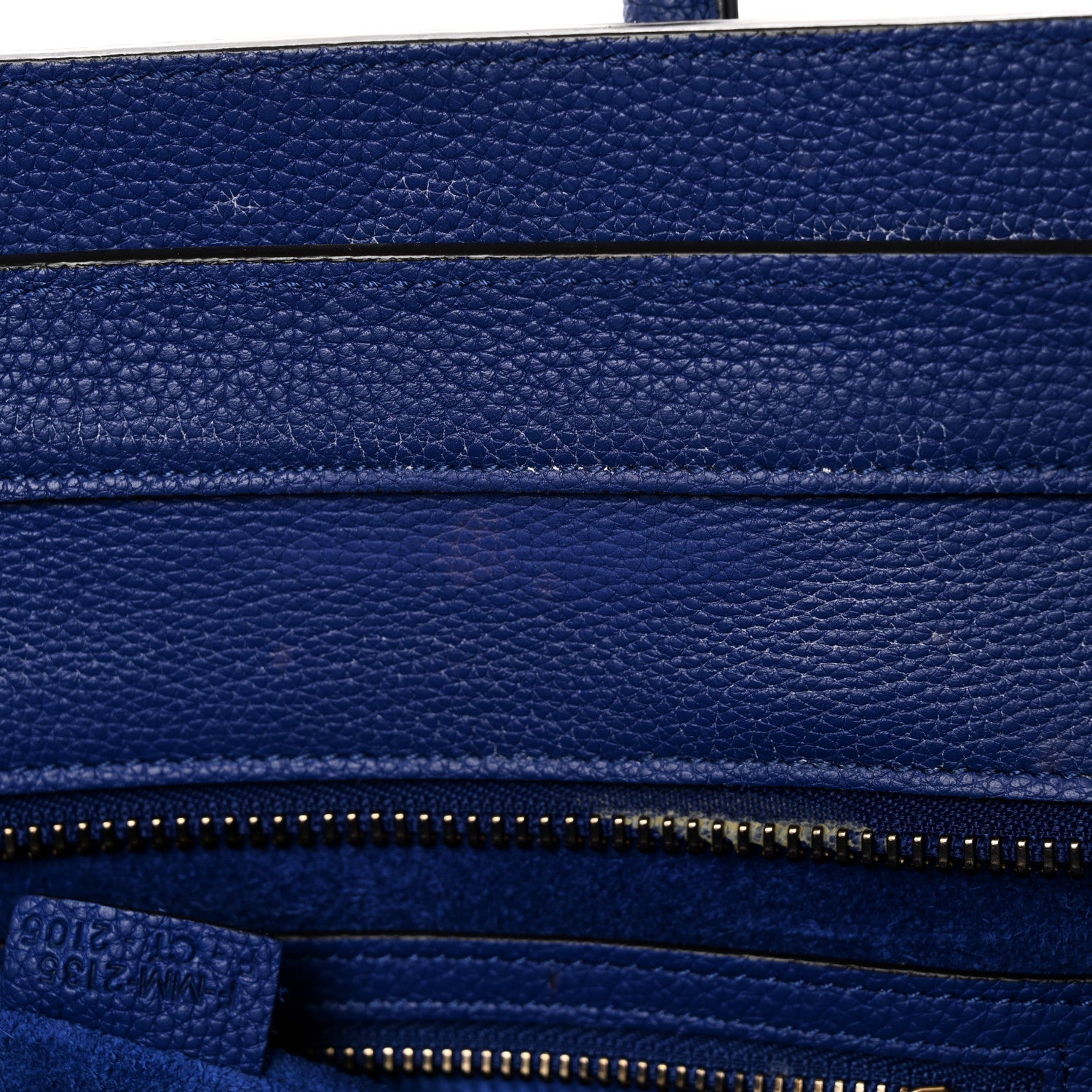 Drummed Calfskin Mini Luggage Indigo