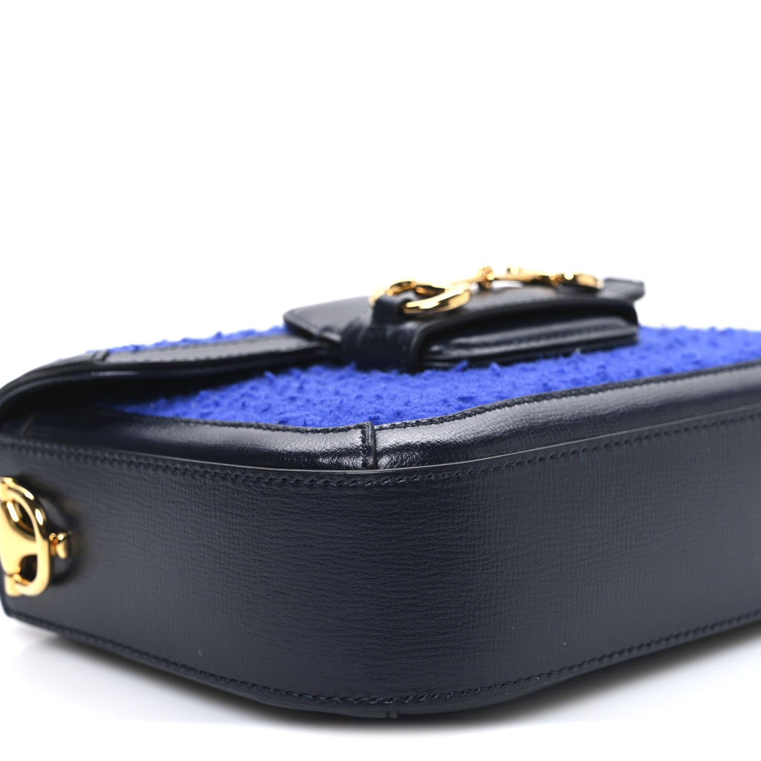 Casy Wool Azalea Calfskin Mini Horsebit 1955 Shoulder Bag Blue China