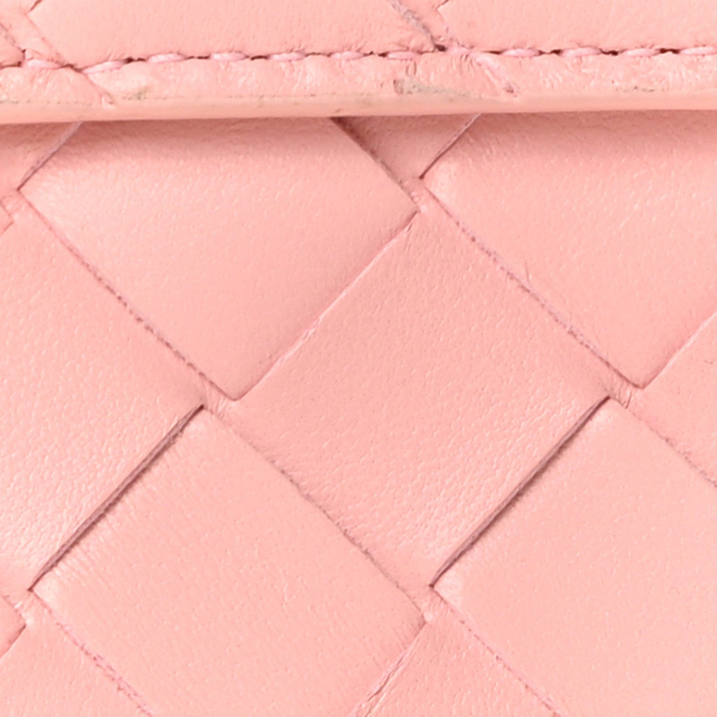 Nappa Intrecciato Long Andiamo Top Handle Clutch Rose