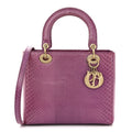 Snakeskin Medium Lady Dior Purple