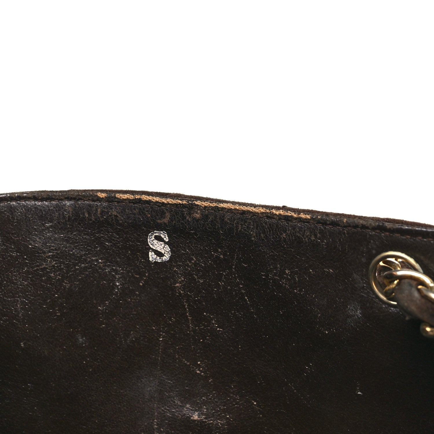 Suede Quilted CC Shoulder Bag Brown
