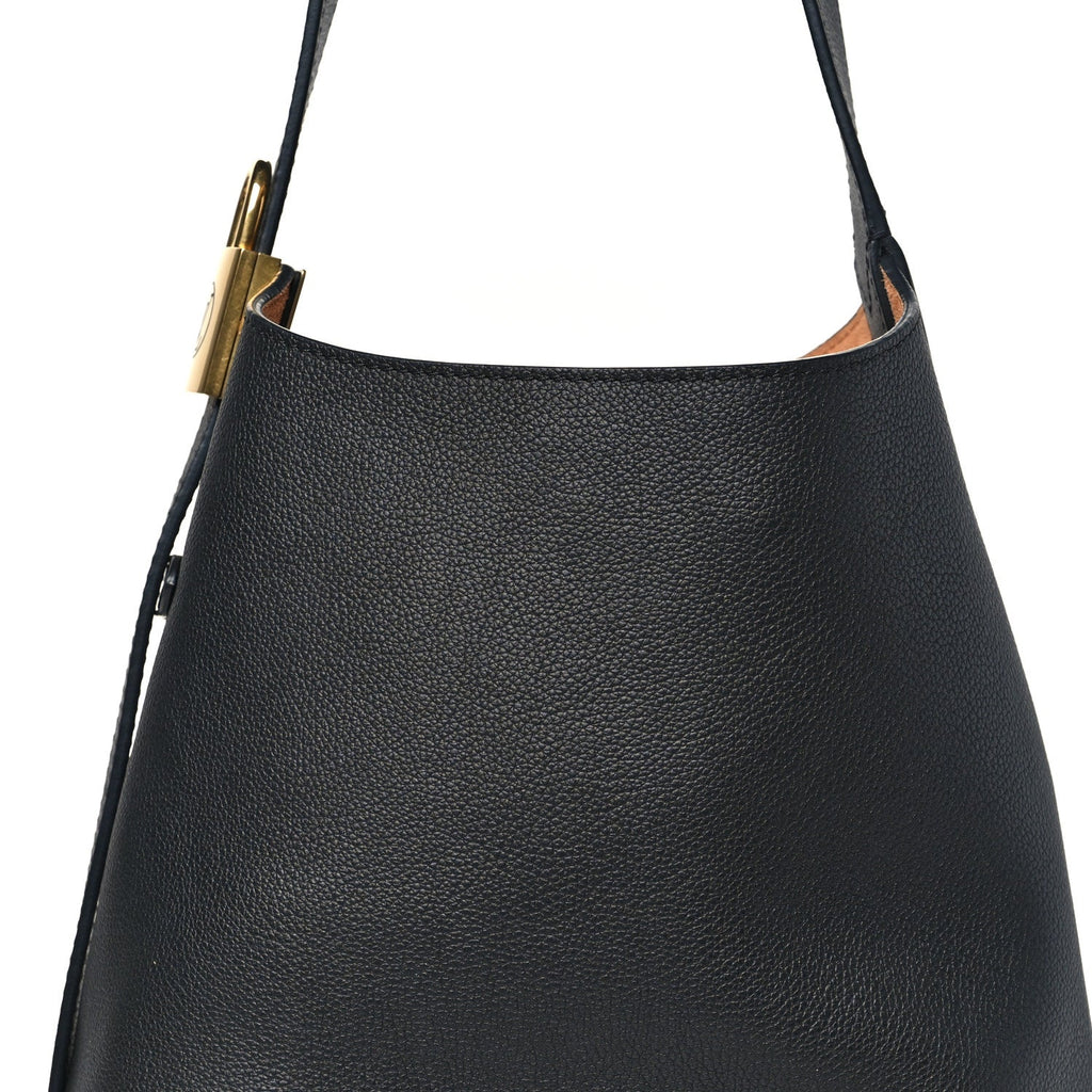Grained Calfskin Low Key Hobo PM Black