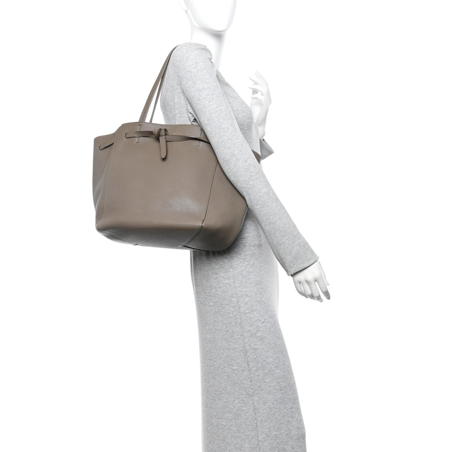Soft Grained Calfskin Small Belt Cabas Taupe