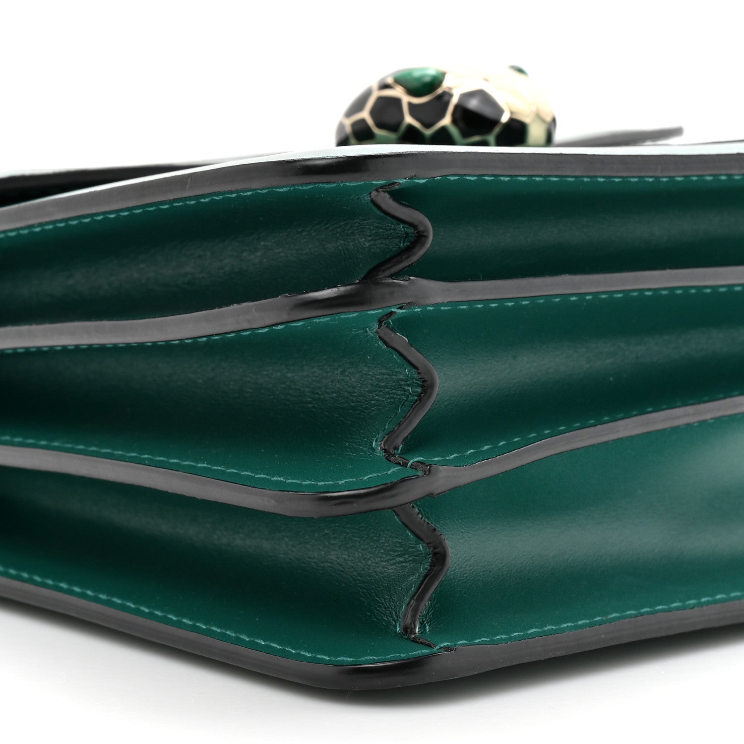Calfskin Serpenti Forever Top Handle Emerald Green