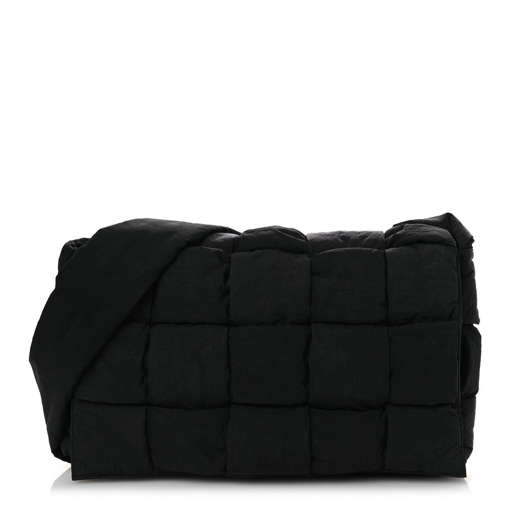 Nylon Intrecciato Padded Tech Maxi Cassette Bag Black