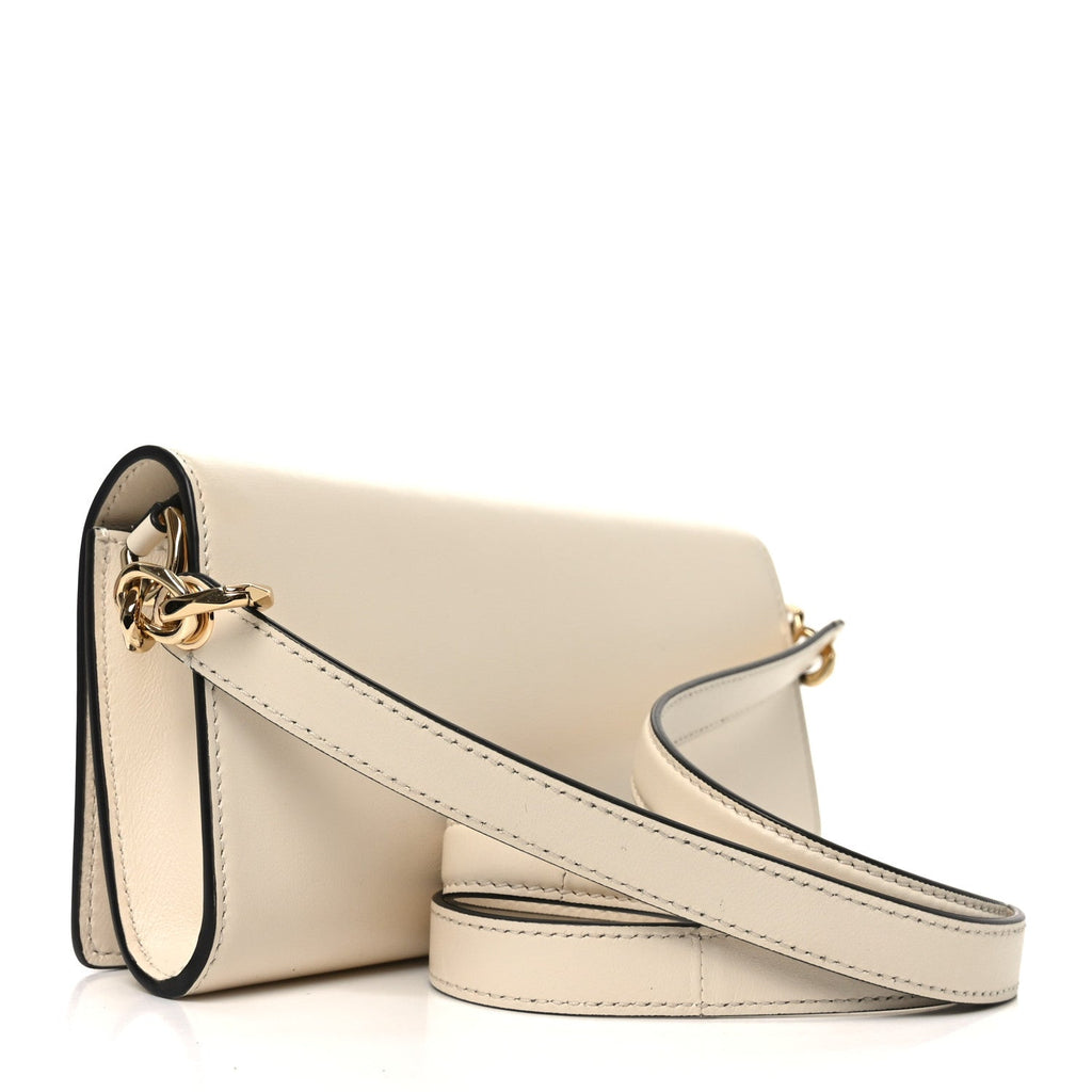 Calfskin Vlogo Crossbody Pouch White