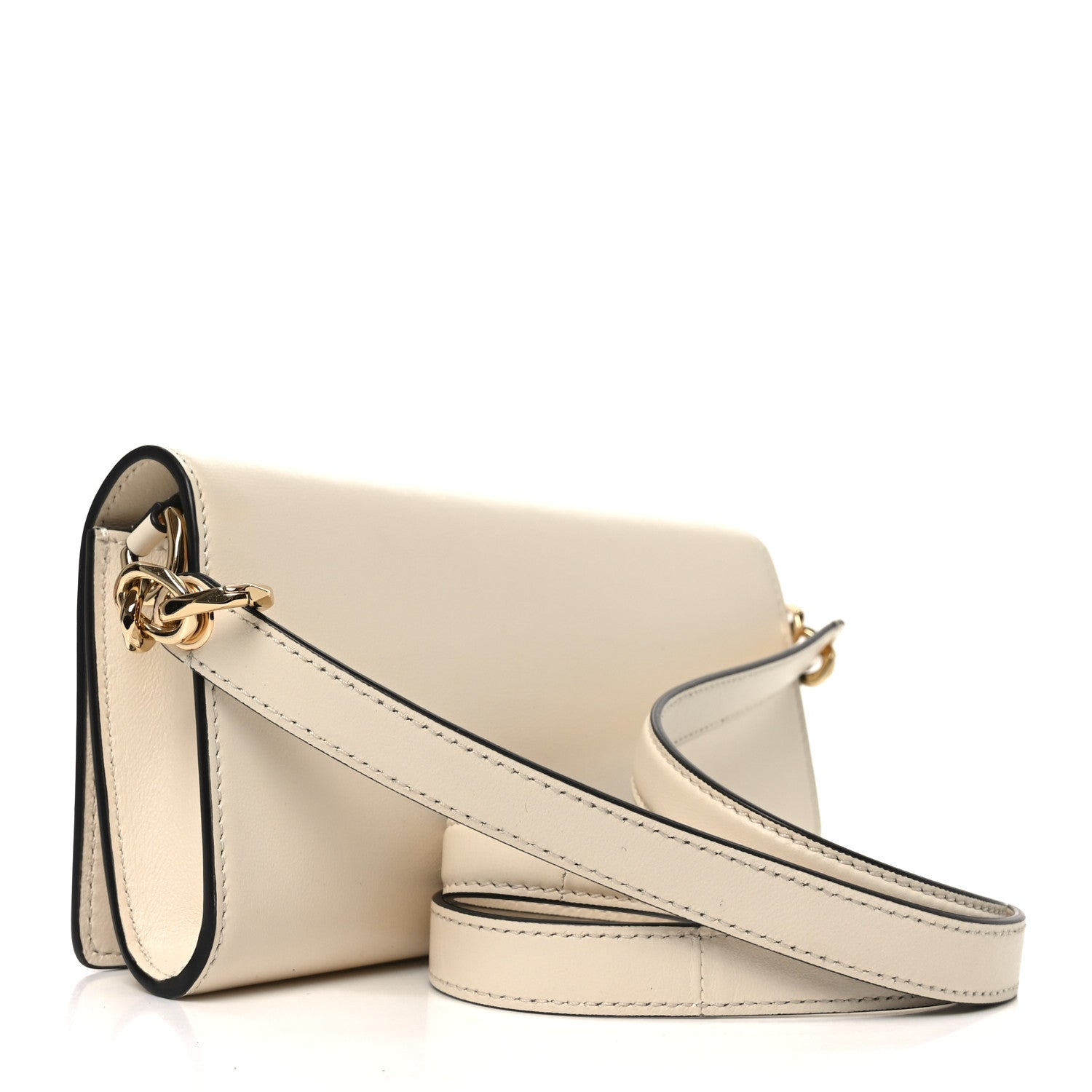 Calfskin Vlogo Crossbody Pouch White