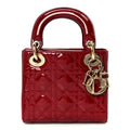 Patent Cannage Mini Lady Dior Red