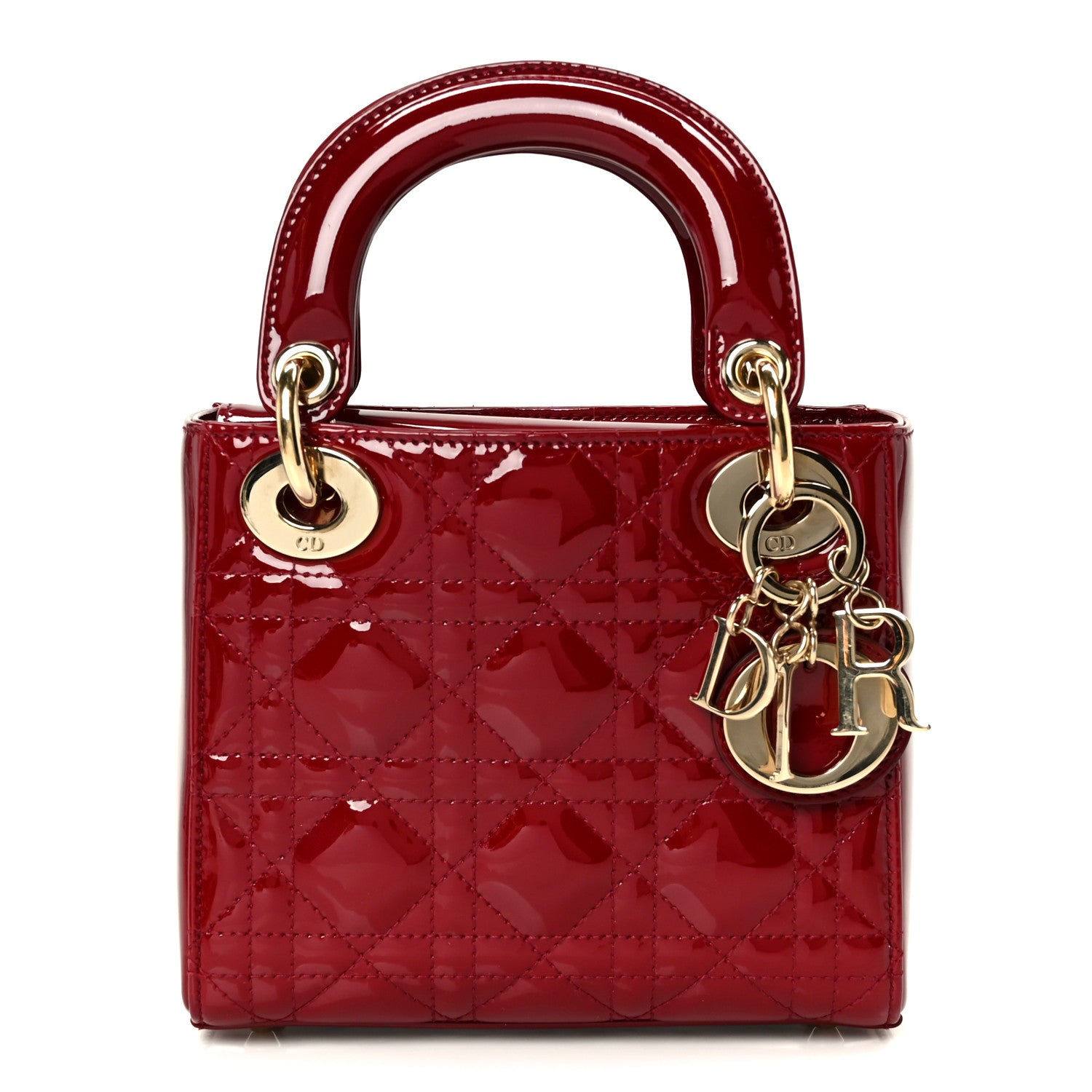 Patent Cannage Mini Lady Dior Red