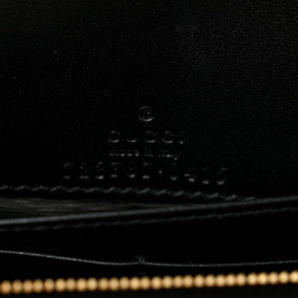 Calfskin GG Matelasse Chain Wallet Black
