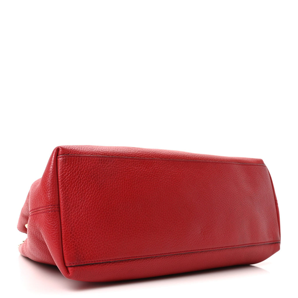 Pebbled Calfskin Medium Soho Chain Shoulder Bag Tabasco Red