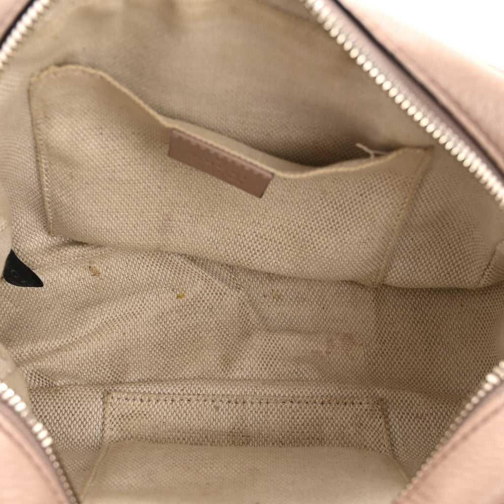 Pebbled Calfskin Small Soho Disco Bag Rose Beige