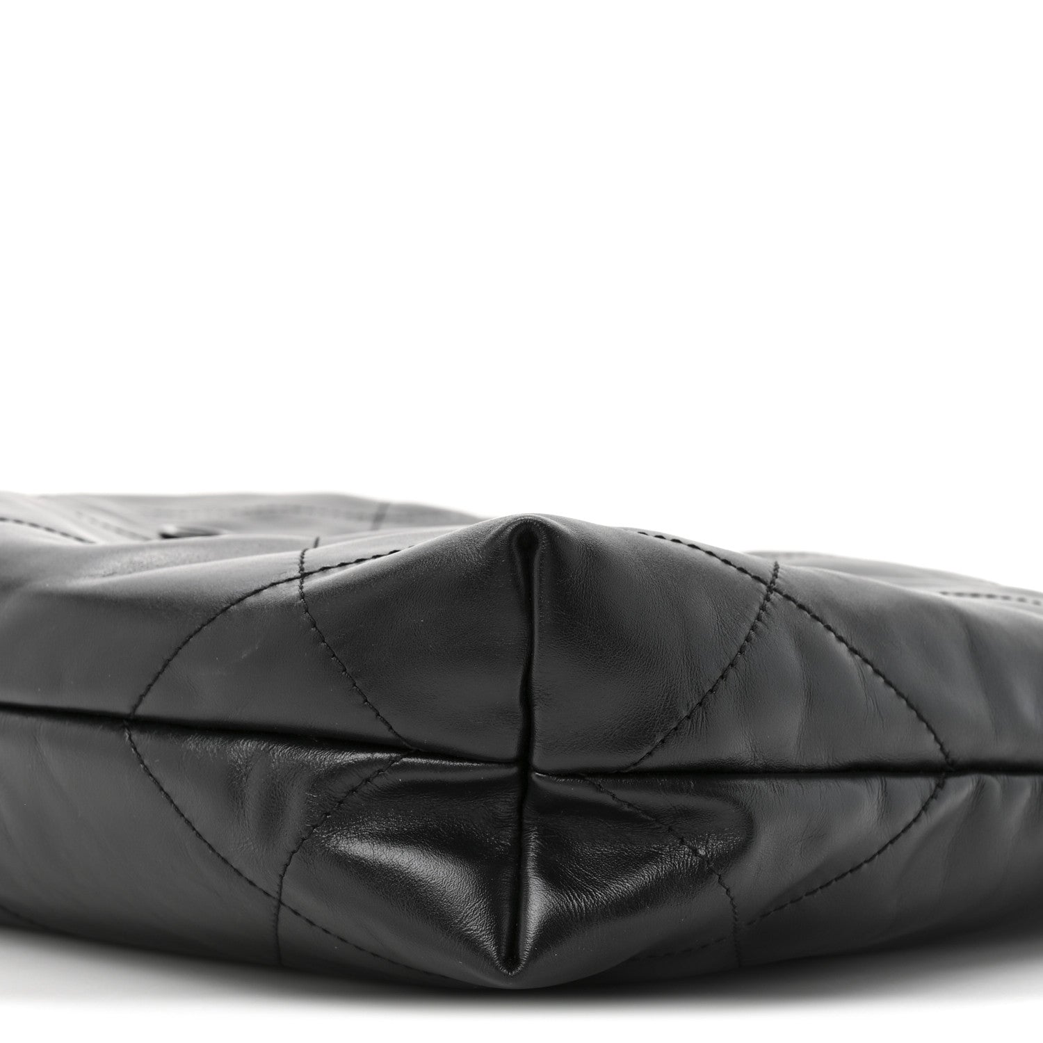 Shiny Calfskin Quilted Small Chanel 22 So Black
