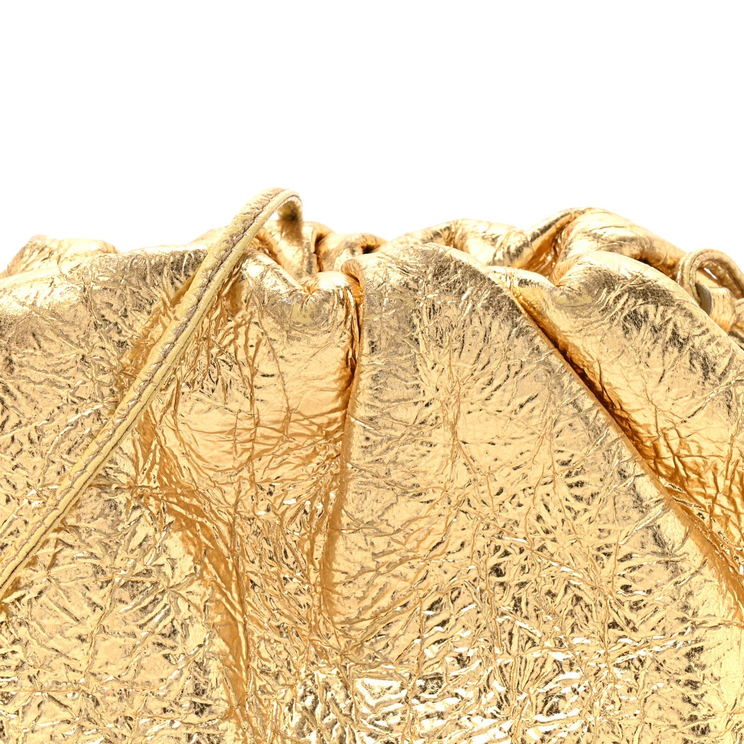 Metallic Crushed Calfskin The Mini Pouch Gold