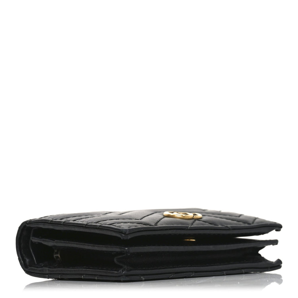 Calfskin Matelasse GG Marmont  Case Wallet Black