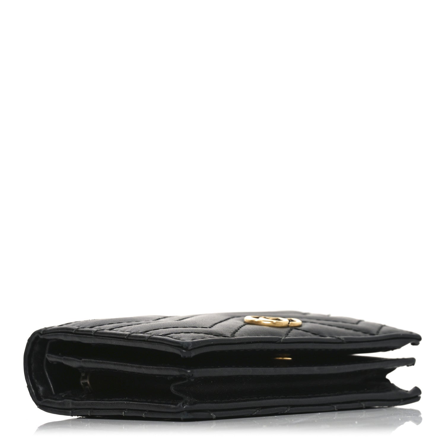 Calfskin Matelasse GG Marmont  Case Wallet Black