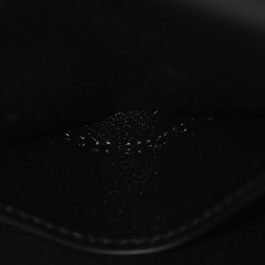Lambskin Matelasse Chevron Monogram Envelope Chain Wallet Black