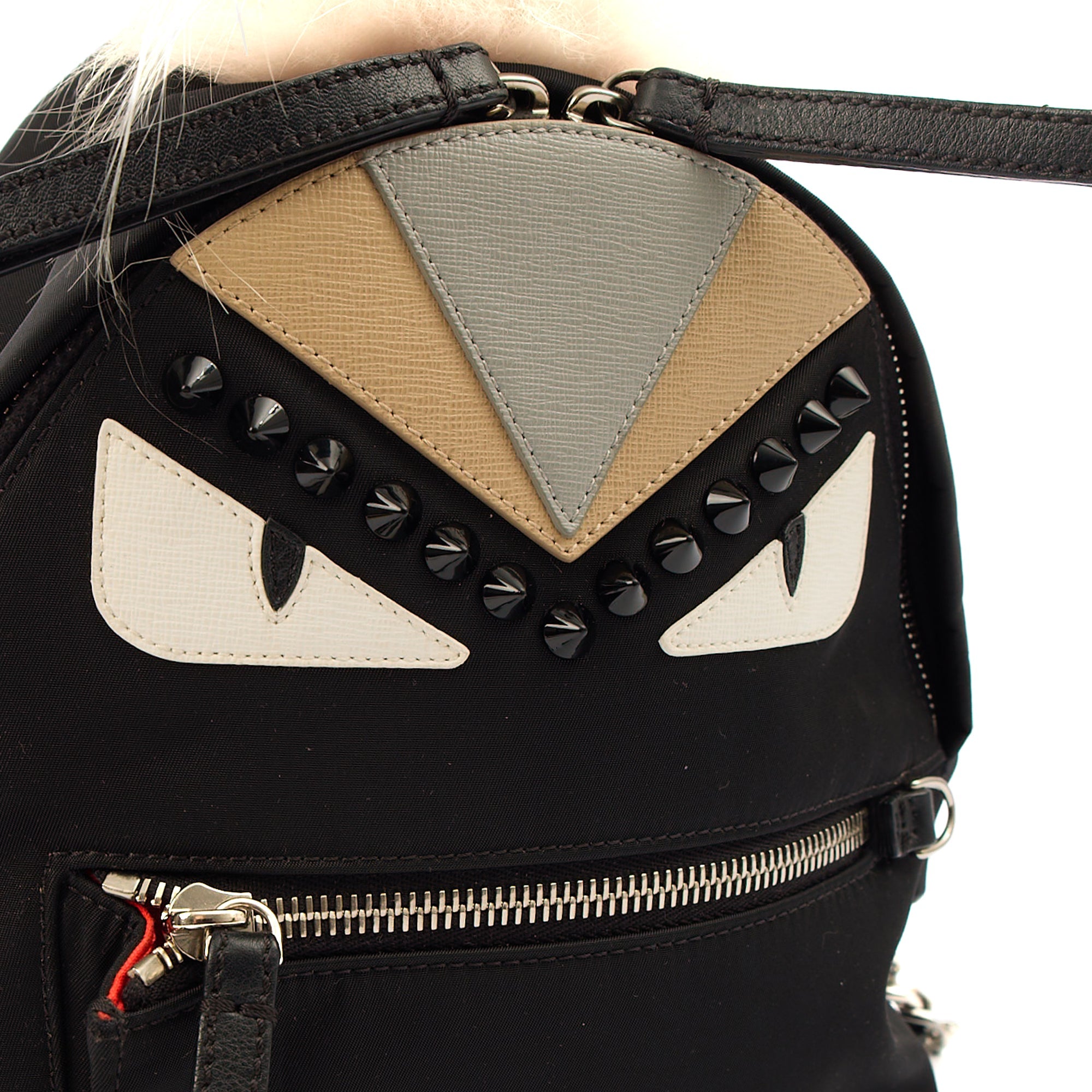 Fendi Mini Backpack Monster Backpack in Black, Fabric