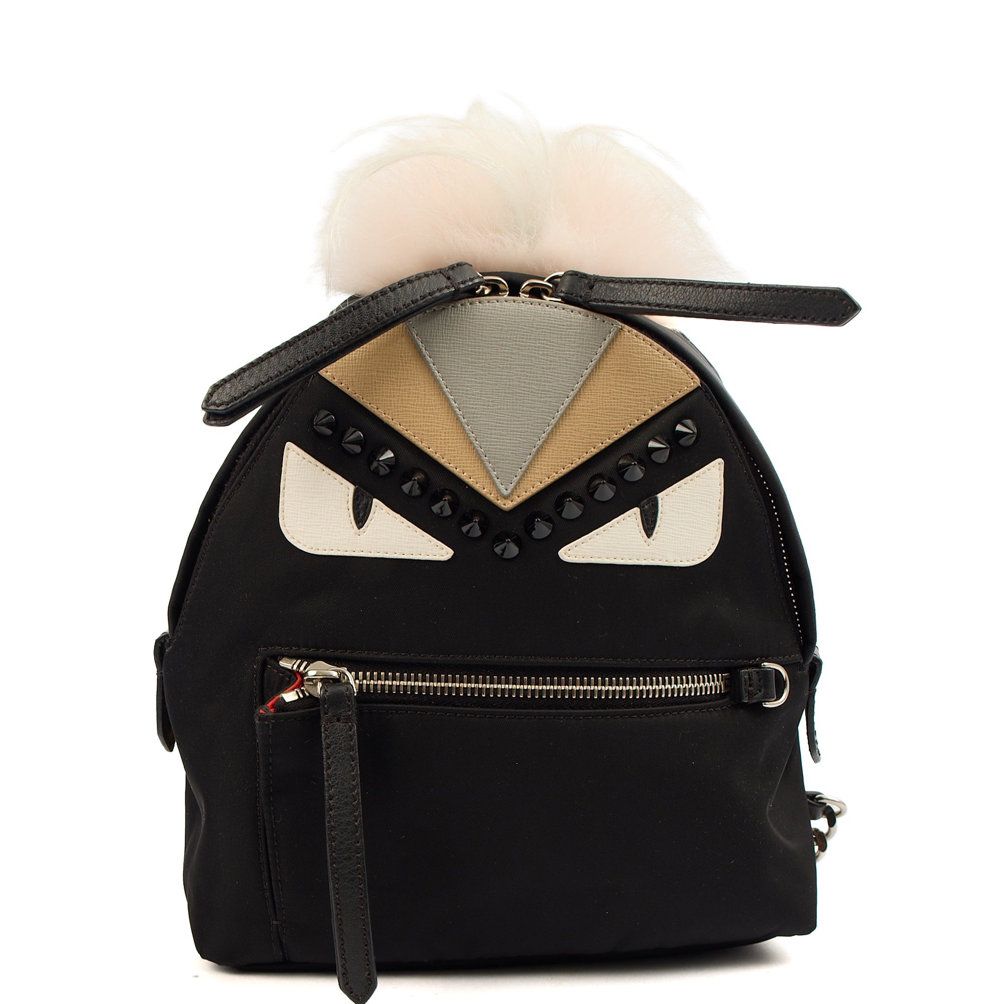 Fendi Mini Backpack Monster Backpack in Black, Fabric