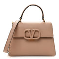 Grainy Calfskin Small VSling Top Handle Bag Poudre