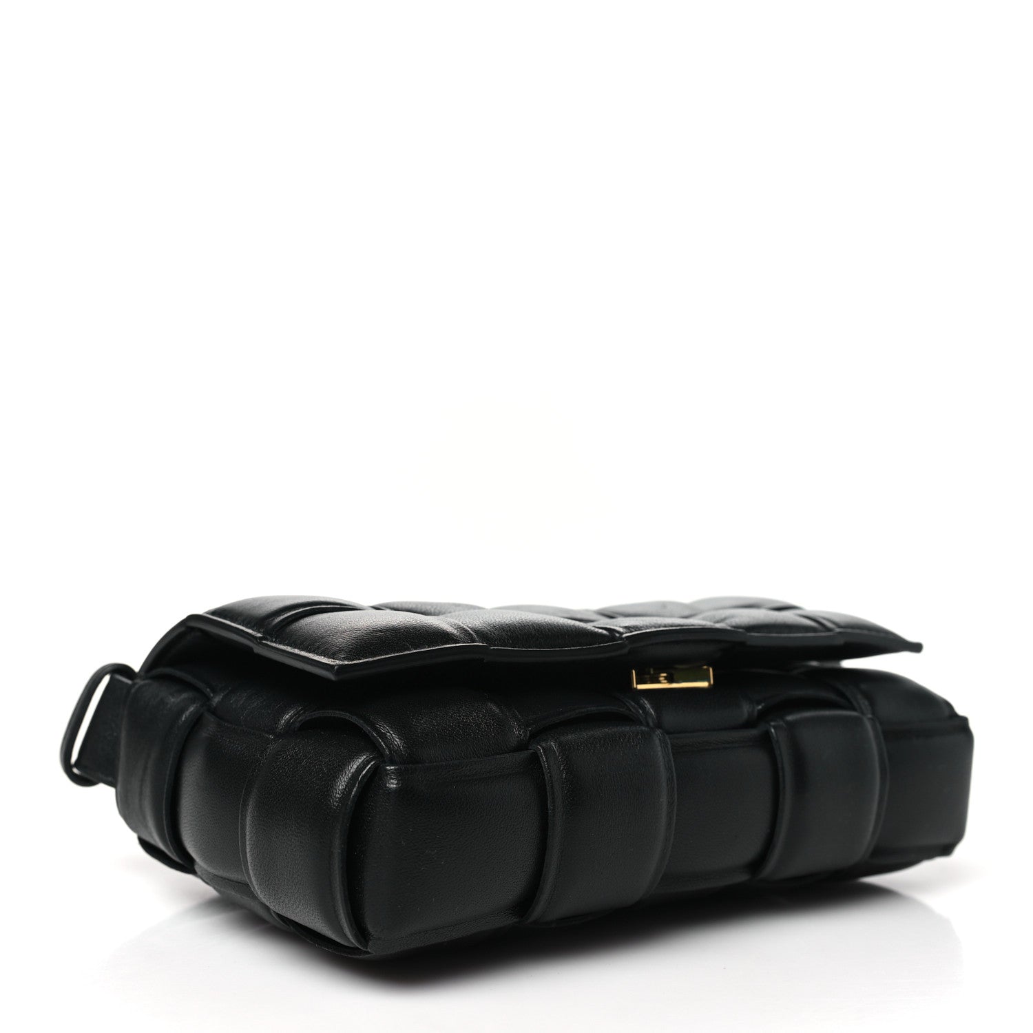 Nappa Maxi Intreccio Small Padded Cassette Crossbody Bag Black