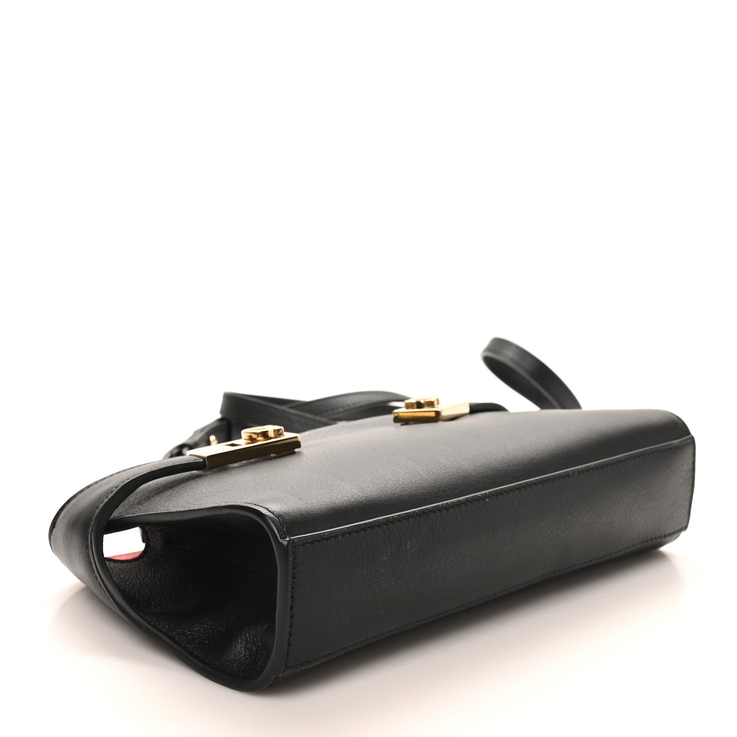 Calfskin Mini Hug Crossbody Bag Black Flame Red