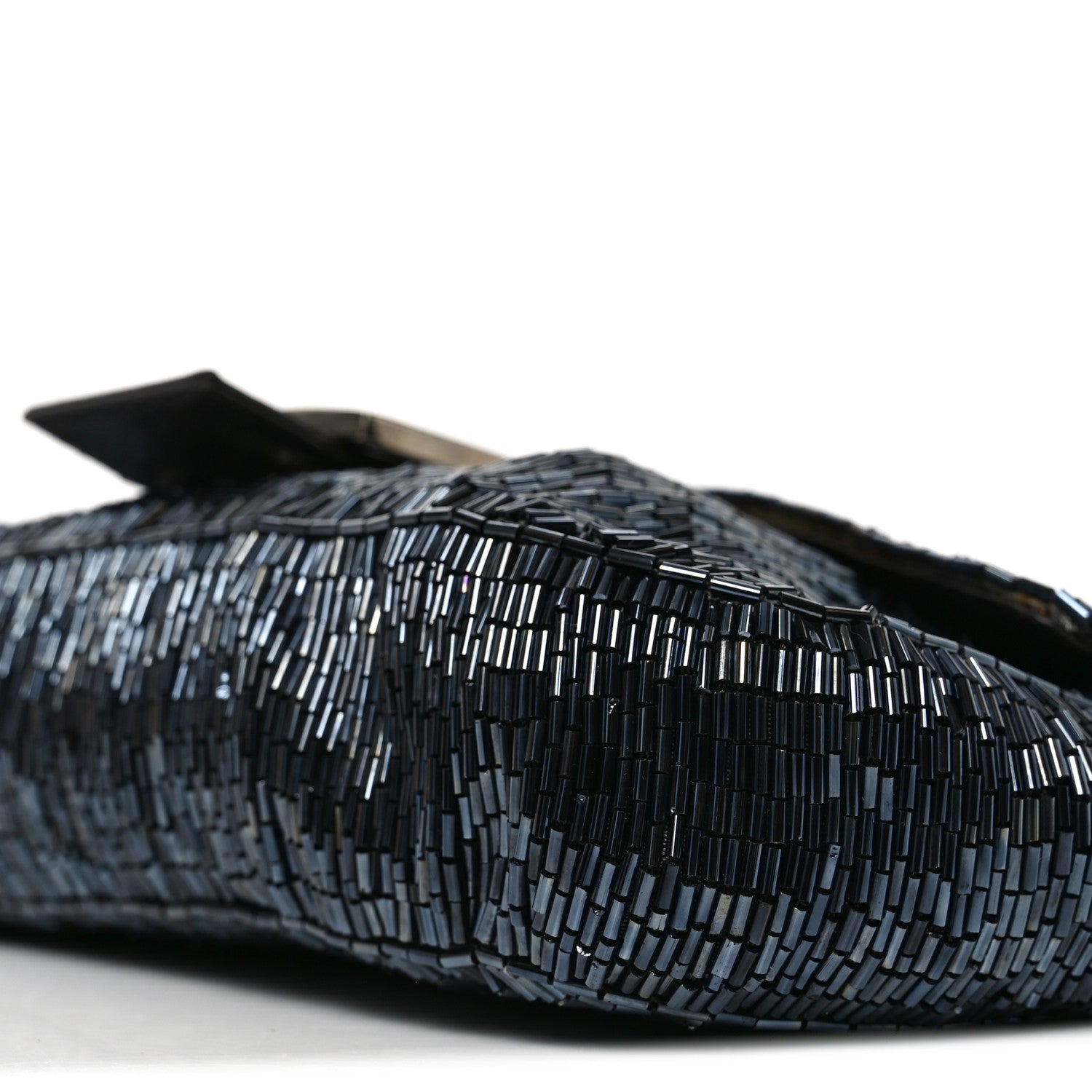 Satin Beaded Baguette Blue Brown
